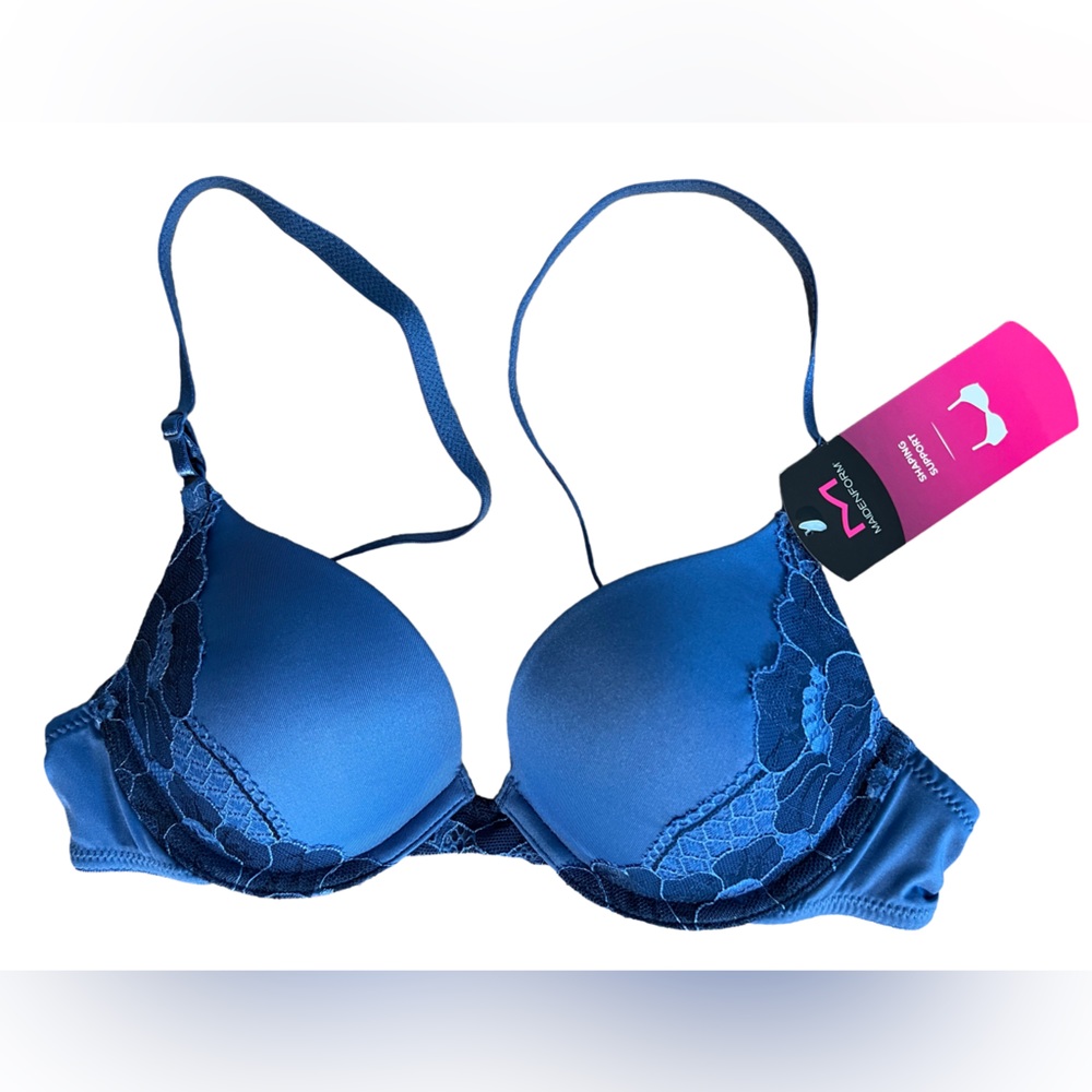 Maidenform Self Expressions Convertible Push-Up Lace Wing Bra ~ 5809 Blue